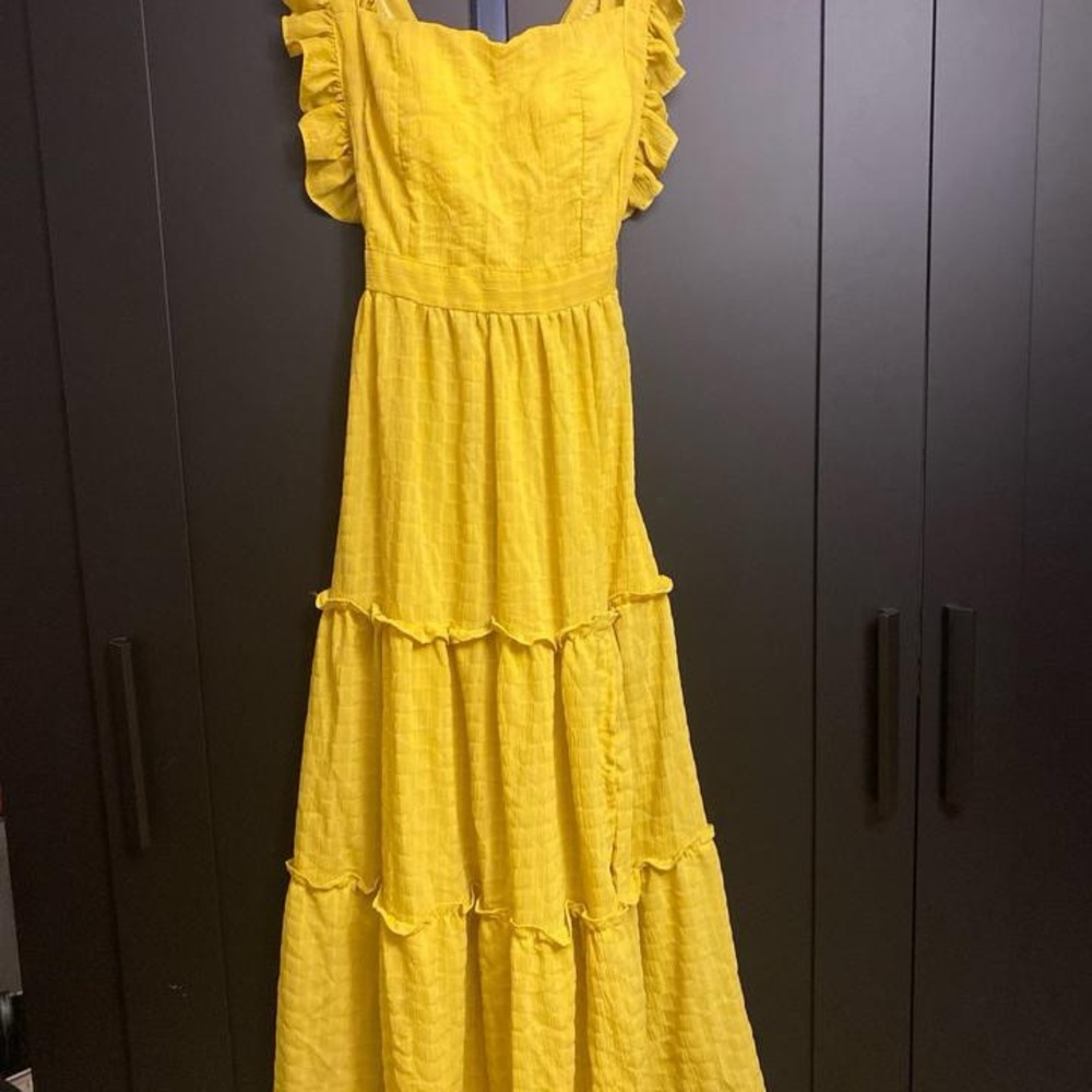 Yellow Ruffled Maxi Dress